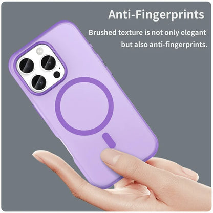 iPhone 16 Pro Cover kompatibelt med MagSafe TPU + PC Slankt Mat Gennemsigtigt Telefoncover - Mørkelilla