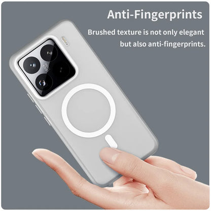 Xiaomi 15 Pro Magneettikotelo TPU + PC Slim Matta Läpinäkyvä Puhelinkuori - Valkoinen