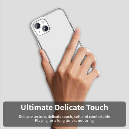 iPhone 15 Plus / 14 Plus Case PC+TPU+PET Matte Anti-Drop Phone Back Cover - White