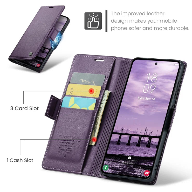 CASEME For Samsung Galaxy S26 Ultra Case  023 Series RFID Blocking Glossy Stand Phone Cover - Purple
