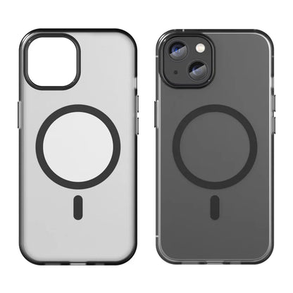 iPhone 14 Translucent Phone Case Matte Design Compatible with MagSafe Wireless Charging - Black