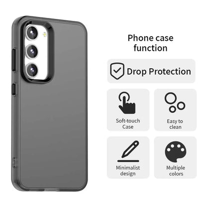 Samsung Galaxy S23 Cover PC+TPU+PET Mat Anti-drop Telefon Bagcover - Sort