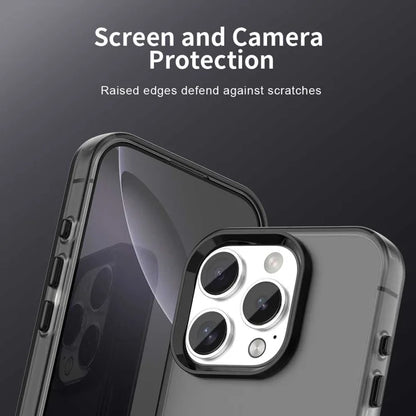iPhone 16 Pro Case PC+TPU+PET Matte Anti-Drop Phone Back Cover - Black
