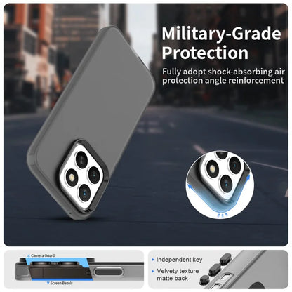 Honor X8c 4G Suojakuori PC + TPU + PET Mattapintainen Anti-Drop Puhelimen Takakansi - Musta