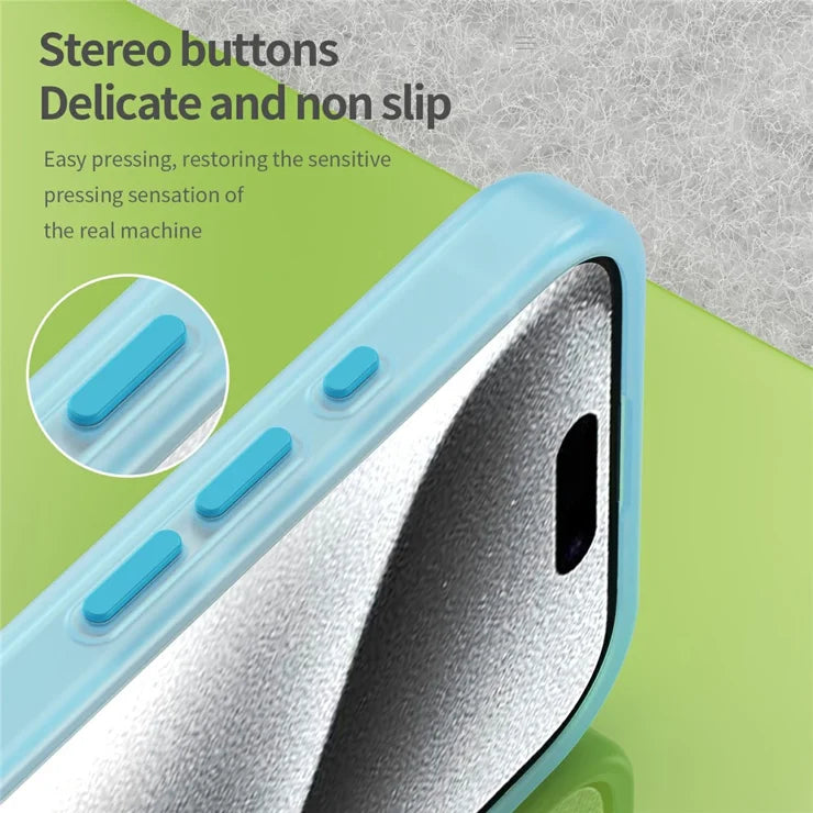 Til iPhone 16 Pro Cover Kompatibel med MagSafe TPU + PC Slim Mat Gennemsigtig Telefoncover - Blå