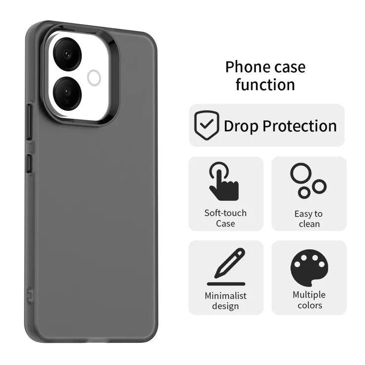 vivo V60 Lite 5G / V60 Lite 4G Cover PC + TPU + PET Mat Anti-Drop Telefon Bagcover - Sort