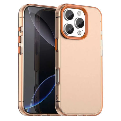 iPhone 16 Pro Max Case PC+TPU+PET Matte Anti-Drop Phone Back Cover - Orange