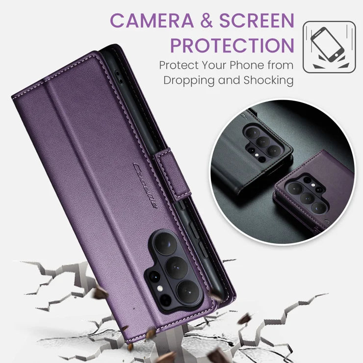 CASEME For Samsung Galaxy S26 Ultra Case  023 Series RFID Blocking Glossy Stand Phone Cover - Purple