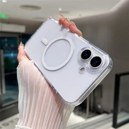 iPhone 17 Magnetic Clear Case PC +TPU Hybrid Phone Cover Compatible with MagSafe