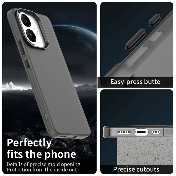 vivo V60 Lite 5G / V60 Lite 4G Cover PC + TPU + PET Mat Anti-Drop Telefon Bagcover - Sort