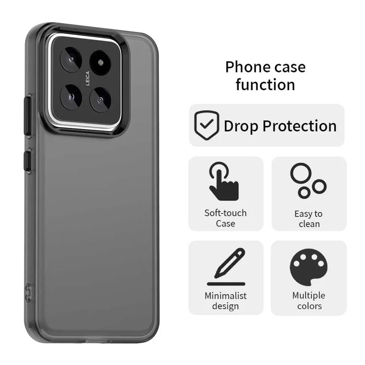 Xiaomi 14 Pro etui PC+TPU+PET mat anti-drop telefonbagcover - sort