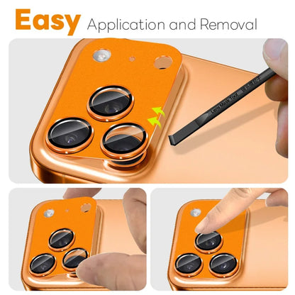 iPhone 17 Pro Kamerabeskytter Mat Integreret Metal Hærdet Glas Linsefilm - Orange