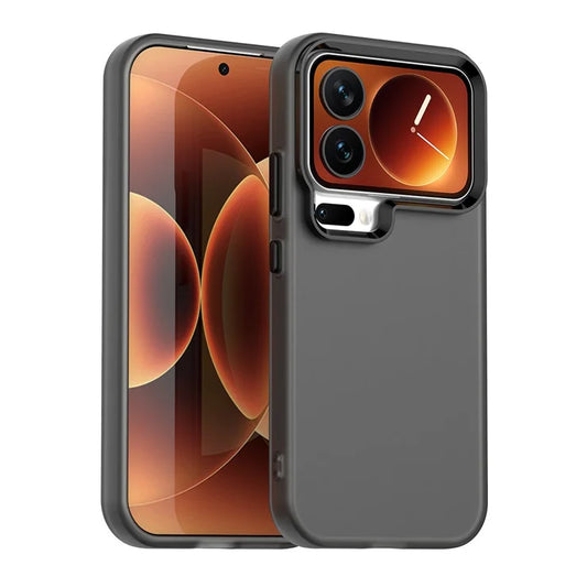Xiaomi 17 Pro Max Case PC + TPU + PET Matte Anti-Drop Phone Back Cover - Black
