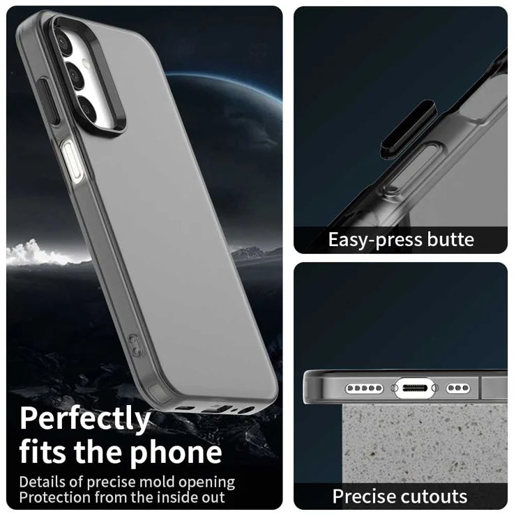 Samsung Galaxy A05s 4G / M14 4G / F14 G4 suojakuori PC+TPU+PET mattapintainen pudotussuojattu takakuori - musta
