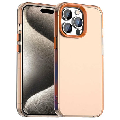 iPhone 15 Pro Max Case PC+TPU+PET Matte Anti-Drop Phone Back Cover - Orange
