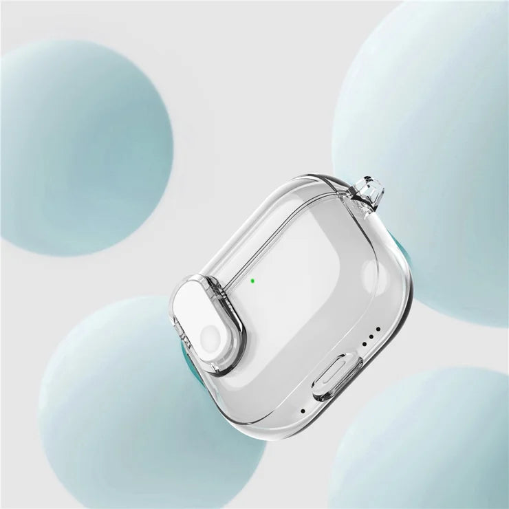 Til Apple AirPods 4 Earphone Protective Case Snap Switch Ice Crystal Clear TPU+PC Cover - Gennemsigtig