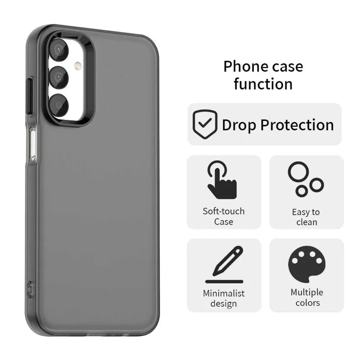 Samsung Galaxy A05s 4G / M14 4G / F14 G4 suojakuori PC+TPU+PET mattapintainen pudotussuojattu takakuori - musta