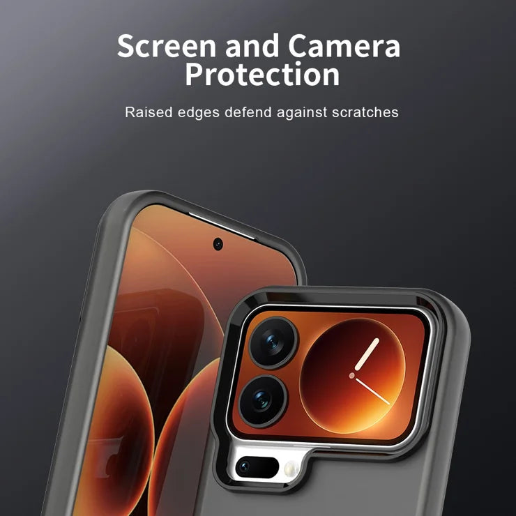 Xiaomi 17 Pro Max Cover PC + TPU + PET Mat Anti-fald Telefon Bagcover - Sort