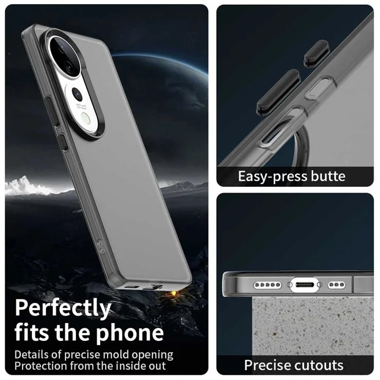 vivo S19 Pro 5G / V40 5G / V40 Pro 5G -puhelinkuori, PC+TPU+PET, mattapintainen, pudotuksenkestävä takakansi - Musta