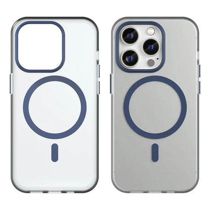 Magnetic Case for iPhone 14 Pro Max Compatible with MagSafe Translucent Matte Back Cover - Dark Blue