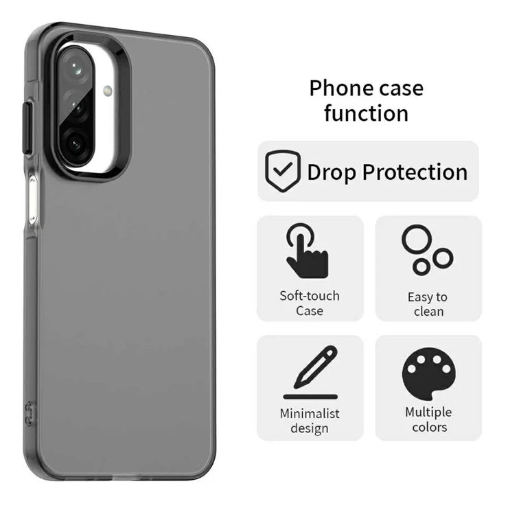 Samsung Galaxy A26 5G Case PC+TPU+PET Matte Anti-Drop Phone Back Cover - Black