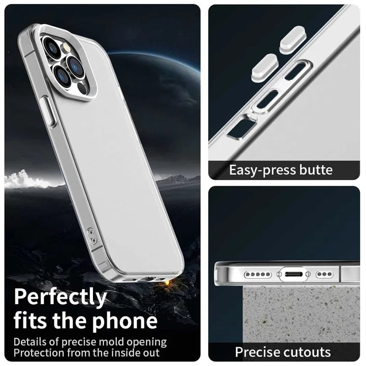 iPhone 14 Pro Case PC+TPU+PET Matte Anti-Drop Phone Back Cover - White