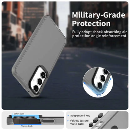 Samsung Galaxy S25 FE Cover PC + TPU + PET Mat Anti-Drop Mobil Bagsidecover - Sort