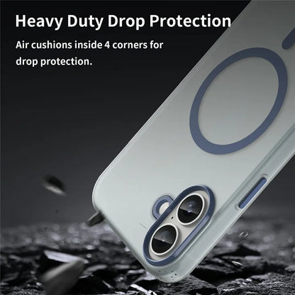 iPhone 16 Plus Case Compatible with MagSafe TPU + PC Slim Matte Translucent Phone Cover - Dark Blue