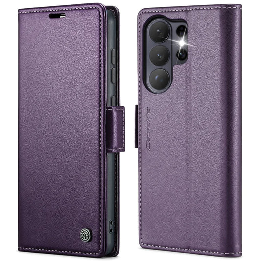 CASEME til Samsung Galaxy S26 Ultra etui 023-serien RFID-blokerende, glansfuldt stander telefoncover - Lilla