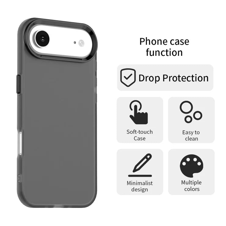iPhone Air Case PC + TPU + PET Matte Anti-Drop Phone Back Cover - Black