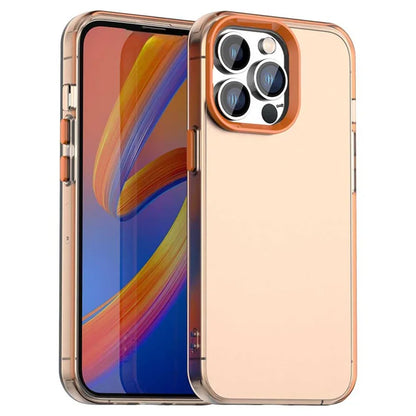 iPhone 14 Pro Case PC+TPU+PET Matte Anti-Drop Phone Back Cover - Orange
