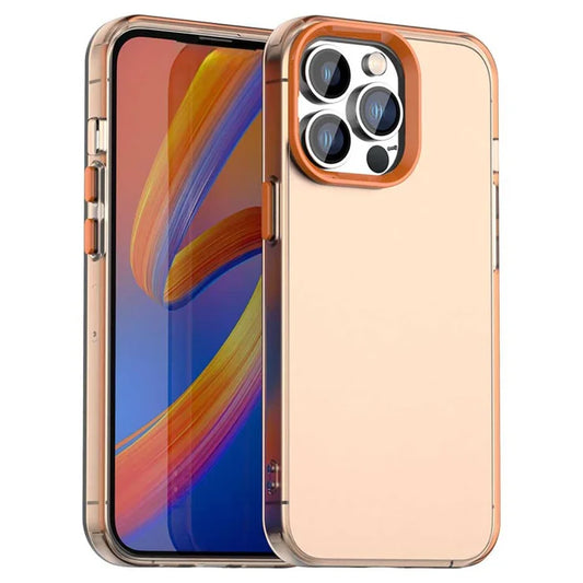 iPhone 14 Pro Case PC+TPU+PET Matte Anti-Drop Phone Back Cover - Orange