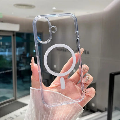 iPhone 17 Magnetic Clear Case PC +TPU Hybrid Phone Cover Compatible with MagSafe