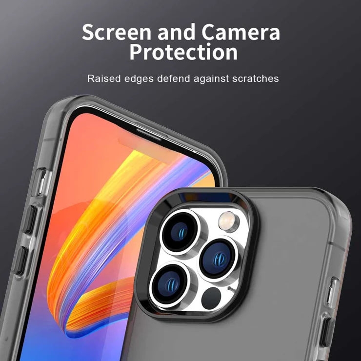 iPhone 14 Pro Max Cover PC+TPU+PET Mat Anti-Drop Telefon Bagside Cover - Sort