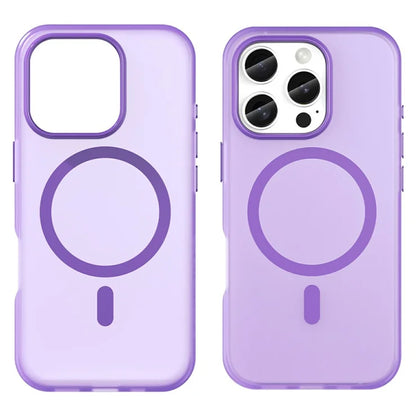 iPhone 16 Pro Cover kompatibelt med MagSafe TPU + PC Slankt Mat Gennemsigtigt Telefoncover - Mørkelilla