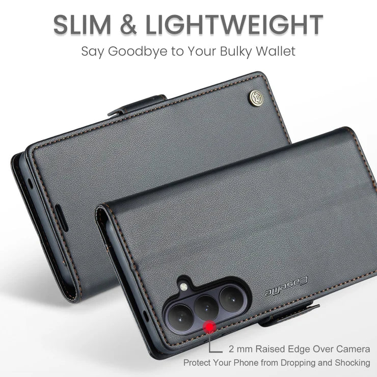 CASEME For Samsung Galaxy S26+ Case  023 Series RFID Blocking Glossy Stand Phone Cover - Black