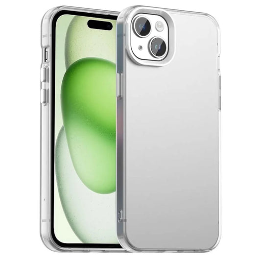 iPhone 15 Case PC+TPU+PET Matte Anti-Drop Phone Back Cover - White