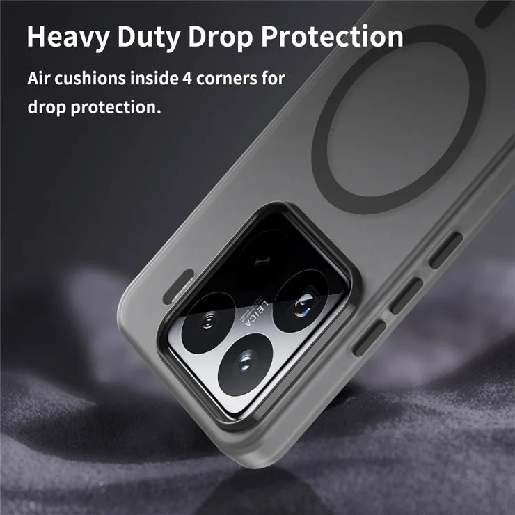 Xiaomi 15 Pro Magnetisk Cover TPU + PC Slank Mat Gennemsigtig Telefon Cover - Sort