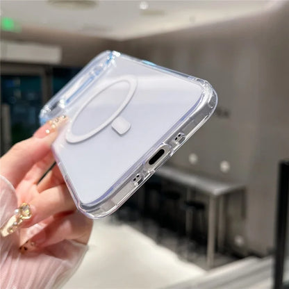 iPhone Air Magnetic Clear Case PC +TPU Hybrid Phone Cover Compatible with MagSafe