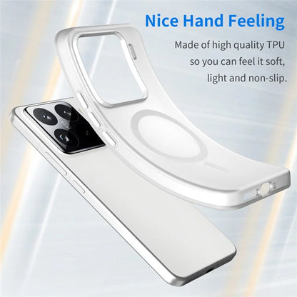 Xiaomi 15 Pro Magneettikotelo TPU + PC Slim Matta Läpinäkyvä Puhelinkuori - Valkoinen