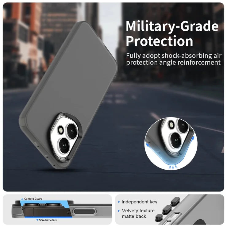Honor 400 5G (Global) Cover PC + TPU + PET Mat Anti-Drop Telefon Bagcover - Sort