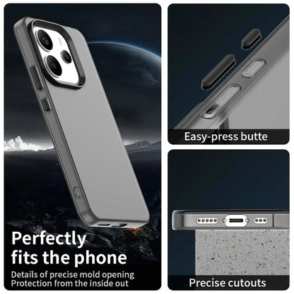 Xiaomi Redmi Note 14 4G (163.25mm) Cover PC + TPU + PET Mat Anti-fald Telefon Bagcover - Sort