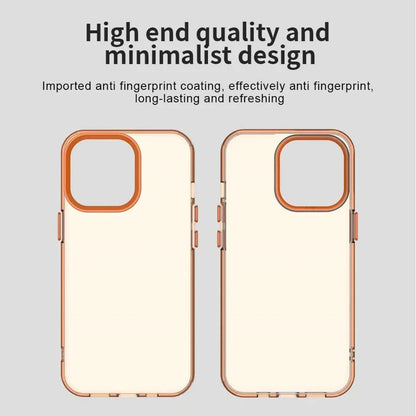 iPhone 15 Pro Case PC+TPU+PET Matte Anti-Drop Phone Back Cover - Orange