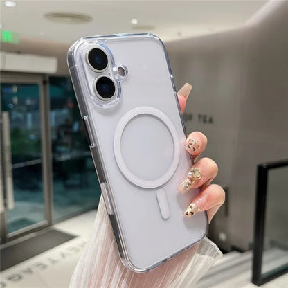 iPhone 17 Magnetic Clear Case PC +TPU Hybrid Phone Cover Compatible with MagSafe