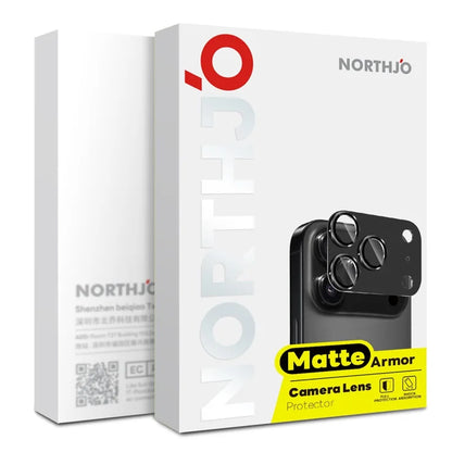 iPhone 17 Pro Kamerabeskytter Mat Integreret Metal Hærdet Glas Linsefilm - Sort