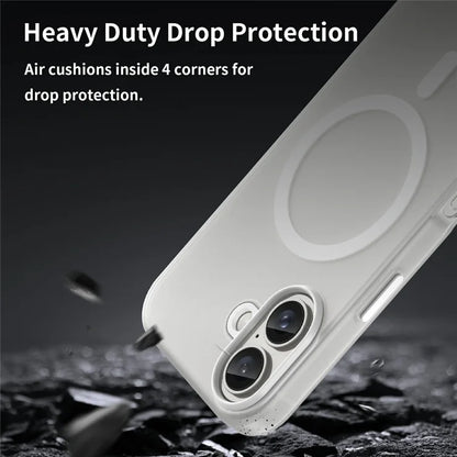 iPhone 16 Cover Kompatibel med MagSafe TPU + PC Slank Mat Gennemsigtig Telefoncover - Hvid