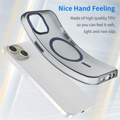 iPhone 14 Translucent Phone Case Matte Design Compatible with MagSafe Wireless Charging - Dark Blue