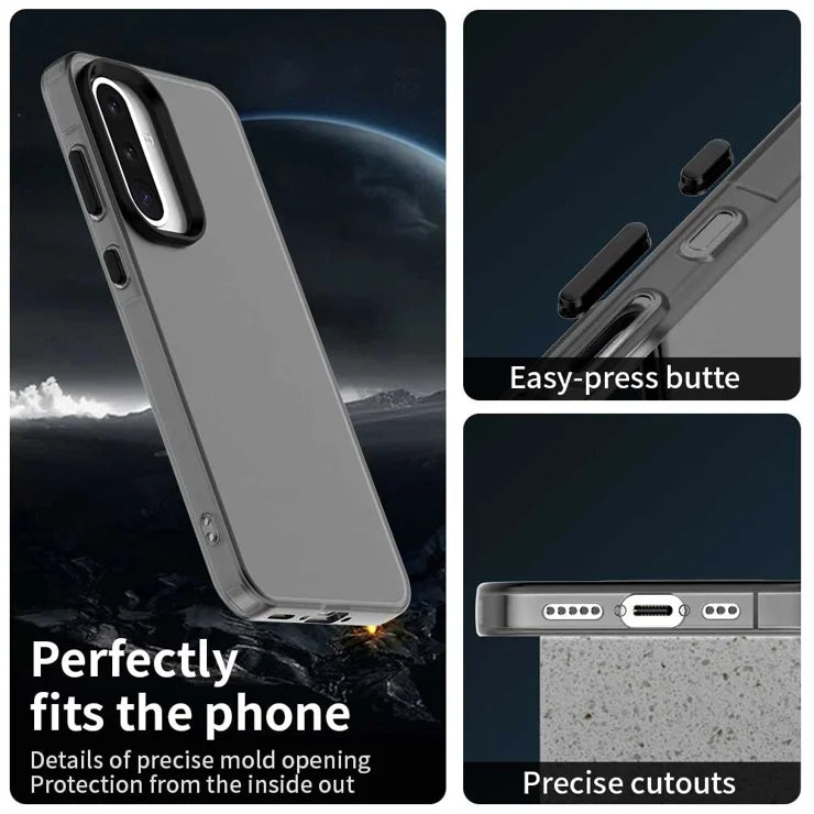 Samsung Galaxy A36 5G / A56 5G Kuori PC+TPU+PET Matta Anti-Drop Puhelimen Takakansi - Musta