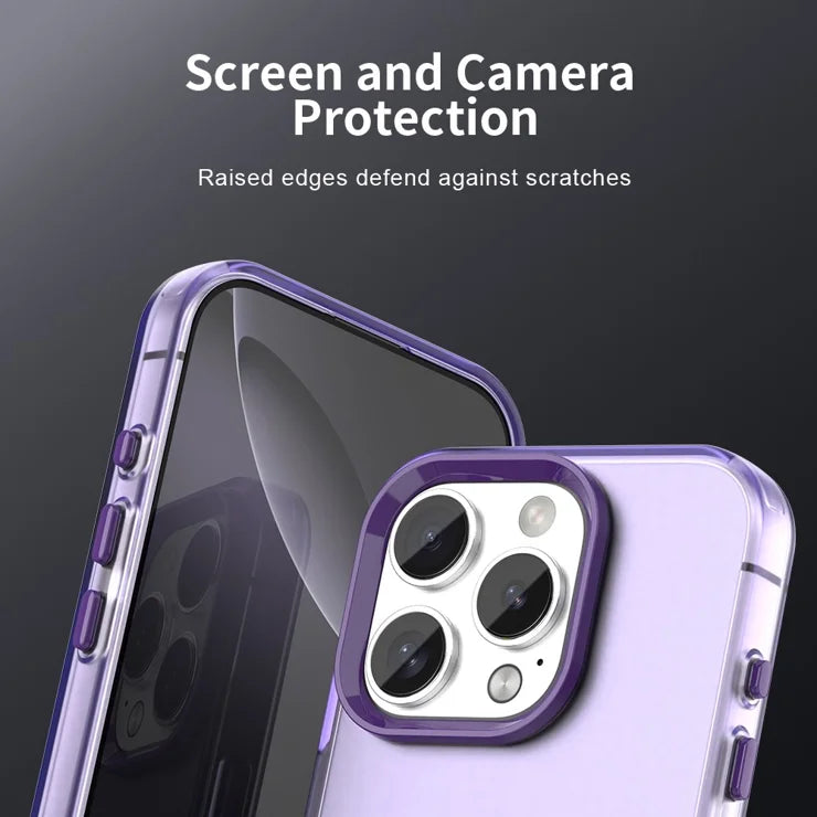 iPhone 16 Pro Max cover PC+TPU+PET mat anti-drop telefonbagside - Lilla