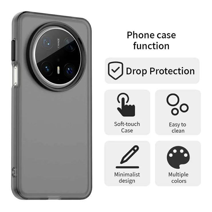 Huawei Mate 70 Pro / 70 Pro+ Case PC+TPU+PET Matte Anti-Drop Phone Back Cover - Black